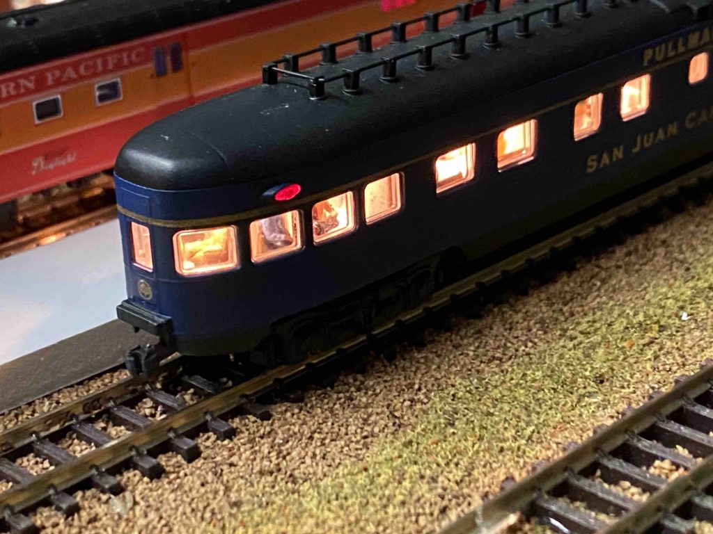 N Scale Passenger Car Lighting installation.